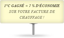 1 degré économisé = 7 % économie sur votre facture de chauffage !